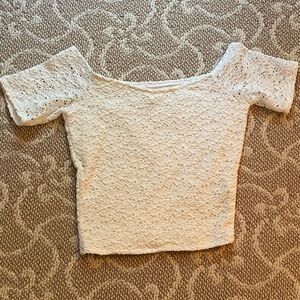Abercrombie Floral Lace Off-Shoulder Top